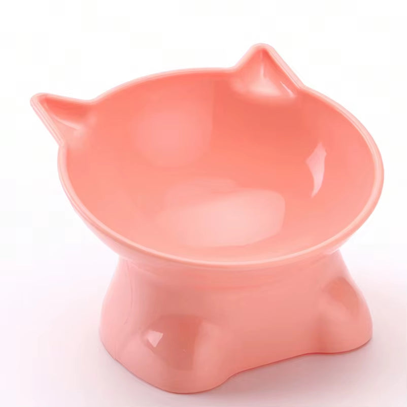 Hot-Selling Nordic Style Pet Bowl Cervical Vertebra Protection Cat Bowl Anti-Tip Plastic Inclined Mouth Cat Bowl Pet Supplies