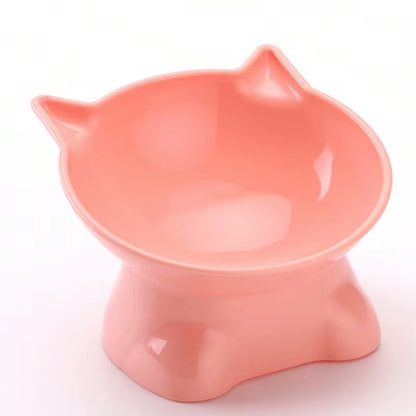 Hot-Selling Nordic Style Pet Bowl Cervical Vertebra Protection Cat Bowl Anti-Tip Plastic Inclined Mouth Cat Bowl Pet Supplies